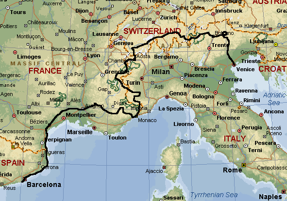 Karta Frankrike Italien | Karta Frankrike